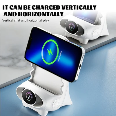 15W Fast Wireless Charging Stand with Portrait & Landscape Support for iPhone & Android Smartphones | Desk Phone Holder & Charger