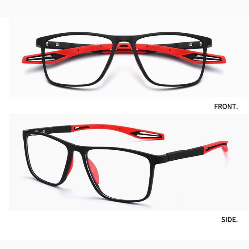 Reading Glasses Men Lightweight Rectangular Frame with Blue Light Filter and HD Vision Anti-Fatigue Lenses for Computer Work Daily Use