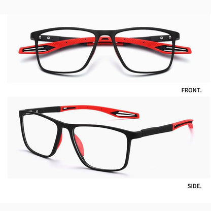 Reading Glasses Men Lightweight Rectangular Frame with Blue Light Filter and HD Vision Anti-Fatigue Lenses for Computer Work Daily Use