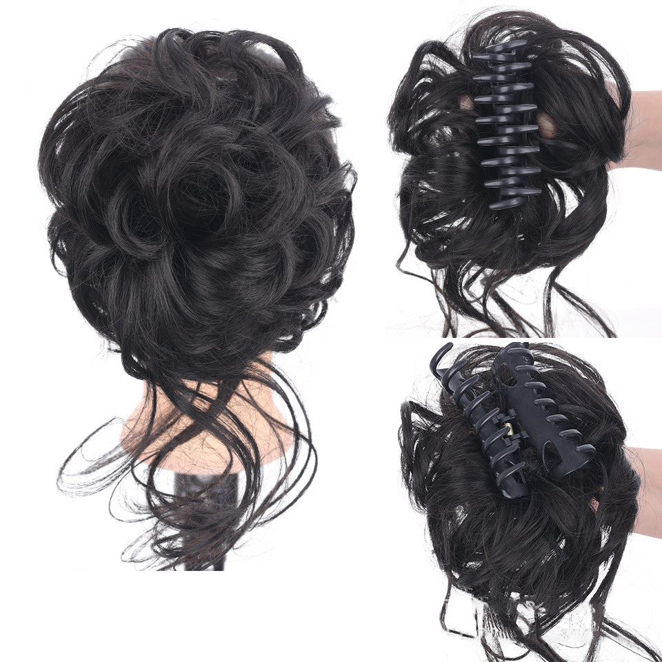 Clip-In Messy Bun Hairpiece – Synthetic Hair Scrunchie Updo Extension for Volume & Style