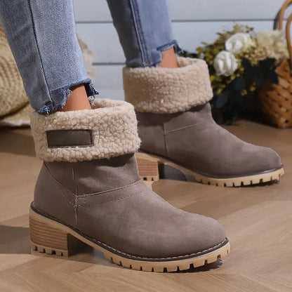 Women's Block Heel Ankle Boots with Arch Support – Lightweight Cushioned Footwear for All-Day Comfort