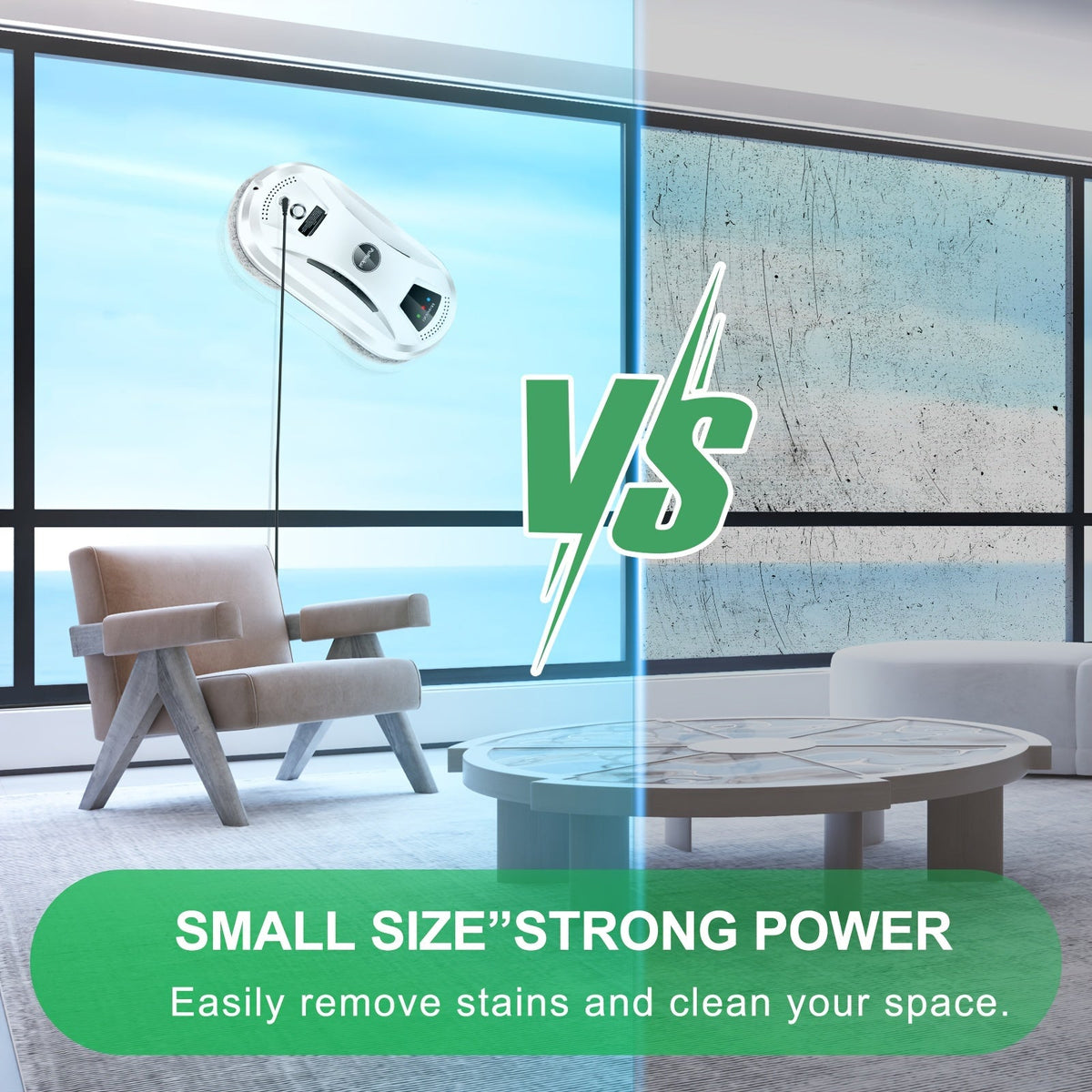 Robotic Window Cleaner with Remote Control for Glass Doors, Mirrors & Windows