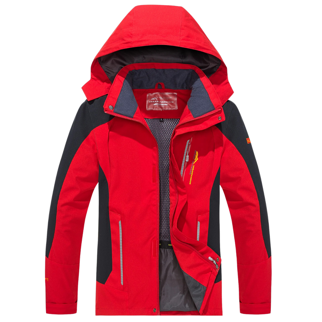 Men's Windproof Rain Shell Jacket with Removable Hood for Hiking, Camping & Outdoor Adventures – Waterproof Lightweight Expedition Coat
