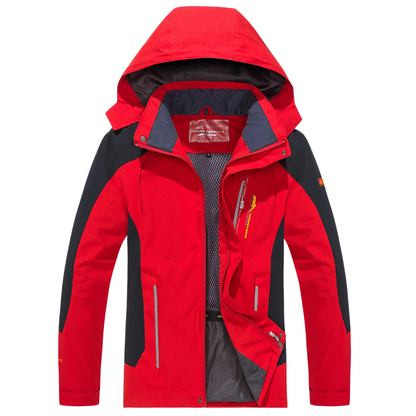 Men's Windproof Rain Shell Jacket with Removable Hood for Hiking, Camping & Outdoor Adventures – Waterproof Lightweight Expedition Coat