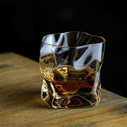 Hand-Cut Crystal Whiskey Tumbler with Traditional Faceted Pattern for Home Bar