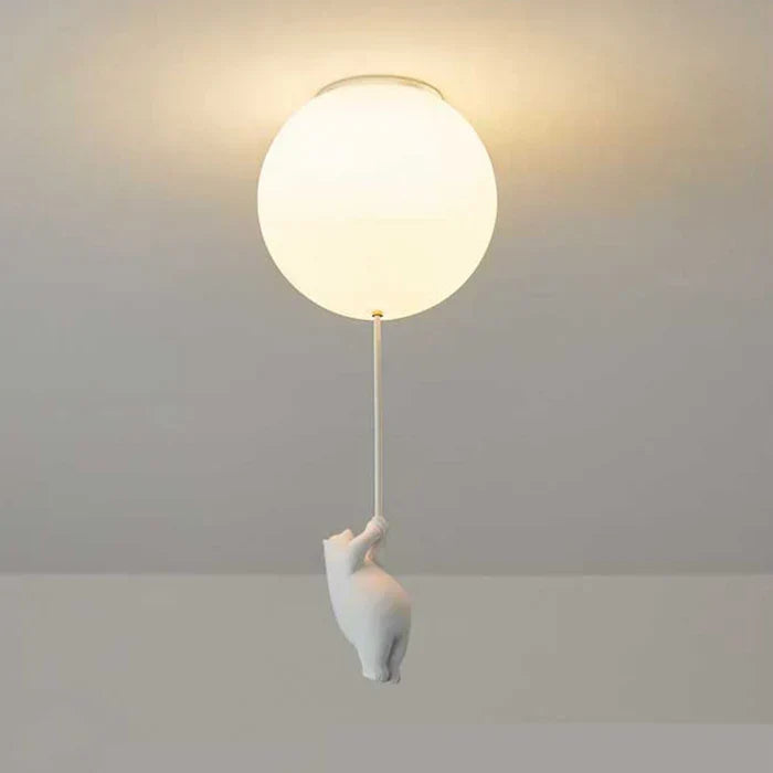 Kids Bear Balloon Ceiling Light Fixture - Whimsical Pendant Lamp for Nursery Bedroom Playroom
