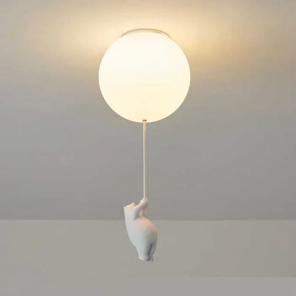 Kids Bear Balloon Ceiling Light Fixture - Whimsical Pendant Lamp for Nursery Bedroom Playroom
