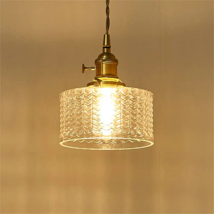 Adjustable Drop Ceiling Light with Textured Glass Shade E27 Socket for Kitchen Island Dining Room Counter Breakfast Bar Scandinavian Modern