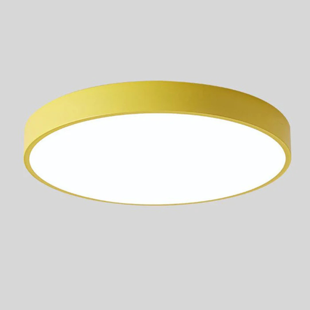 Round Wood & Acrylic LED Ceiling Light – Scandinavian Flush Mount for Bedroom, Living Room & Hallway