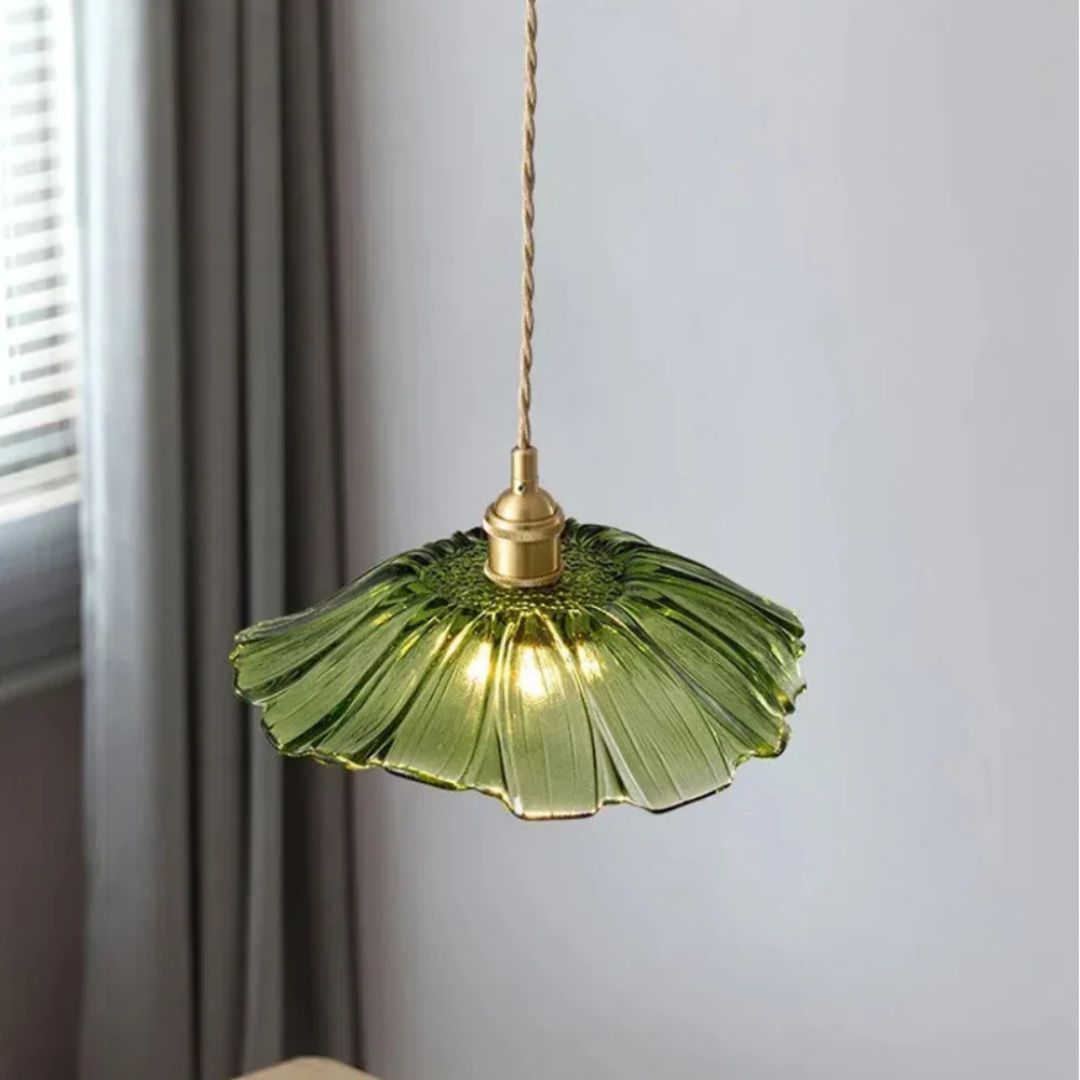 Fluted Glass Hanging Light 11-Inch Shade Burgundy Adjustable Drop Cord E27 Socket for Kitchen Island Dining Area Hallway Above Table Counter