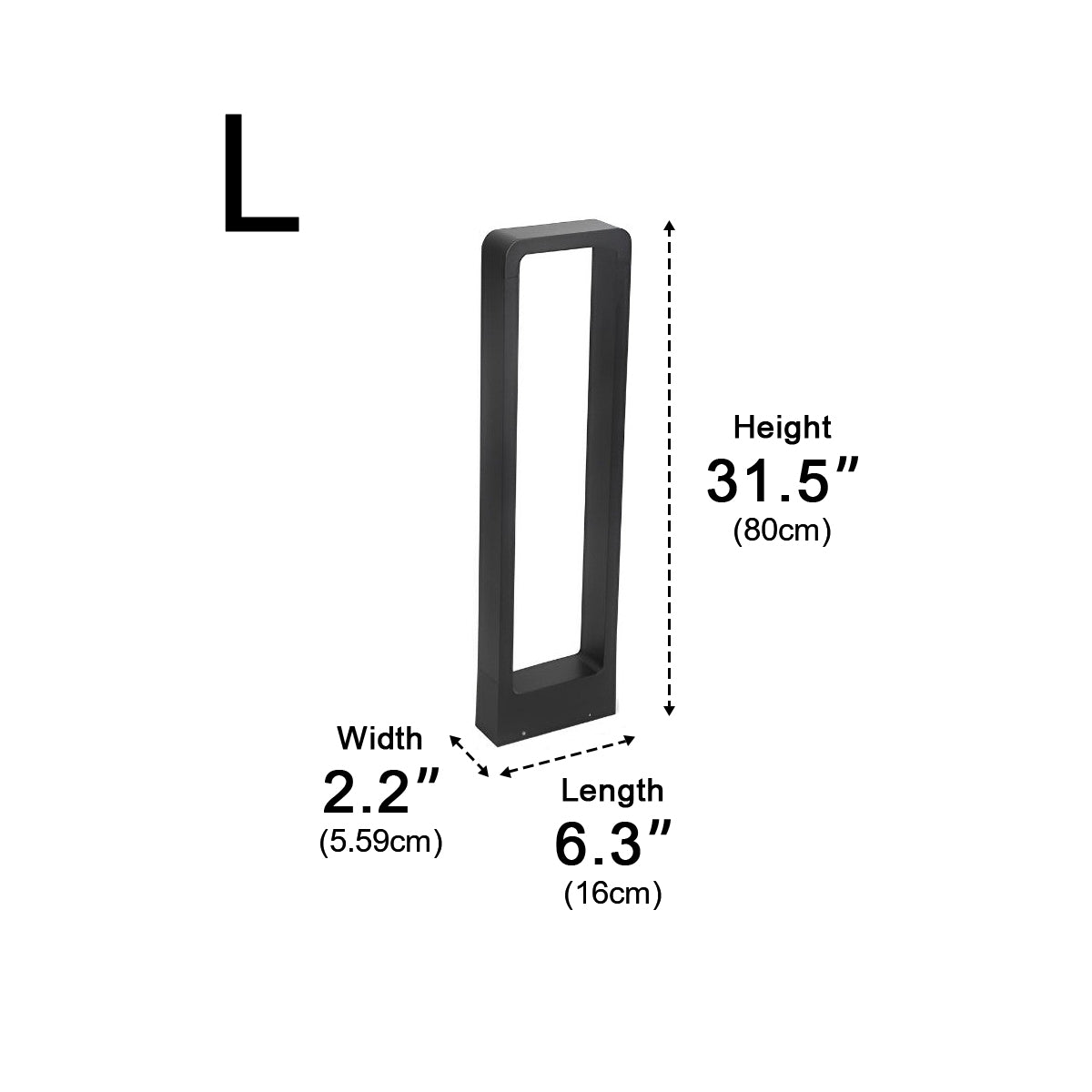 Outdoor Path Light 31 in Tall Aluminum Post Lamp 10W LED Waterproof Black Garden Driveway Walkway Landscape Lighting Fixture Modern Yard Sta