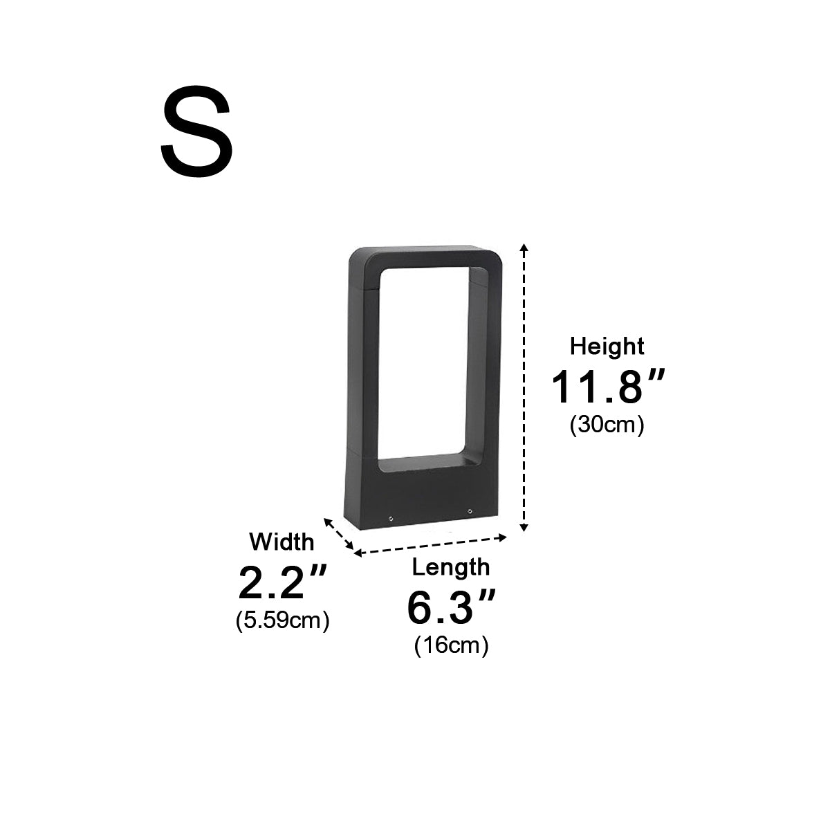 Outdoor Path Light 31 in Tall Aluminum Post Lamp 10W LED Waterproof Black Garden Driveway Walkway Landscape Lighting Fixture Modern Yard Sta