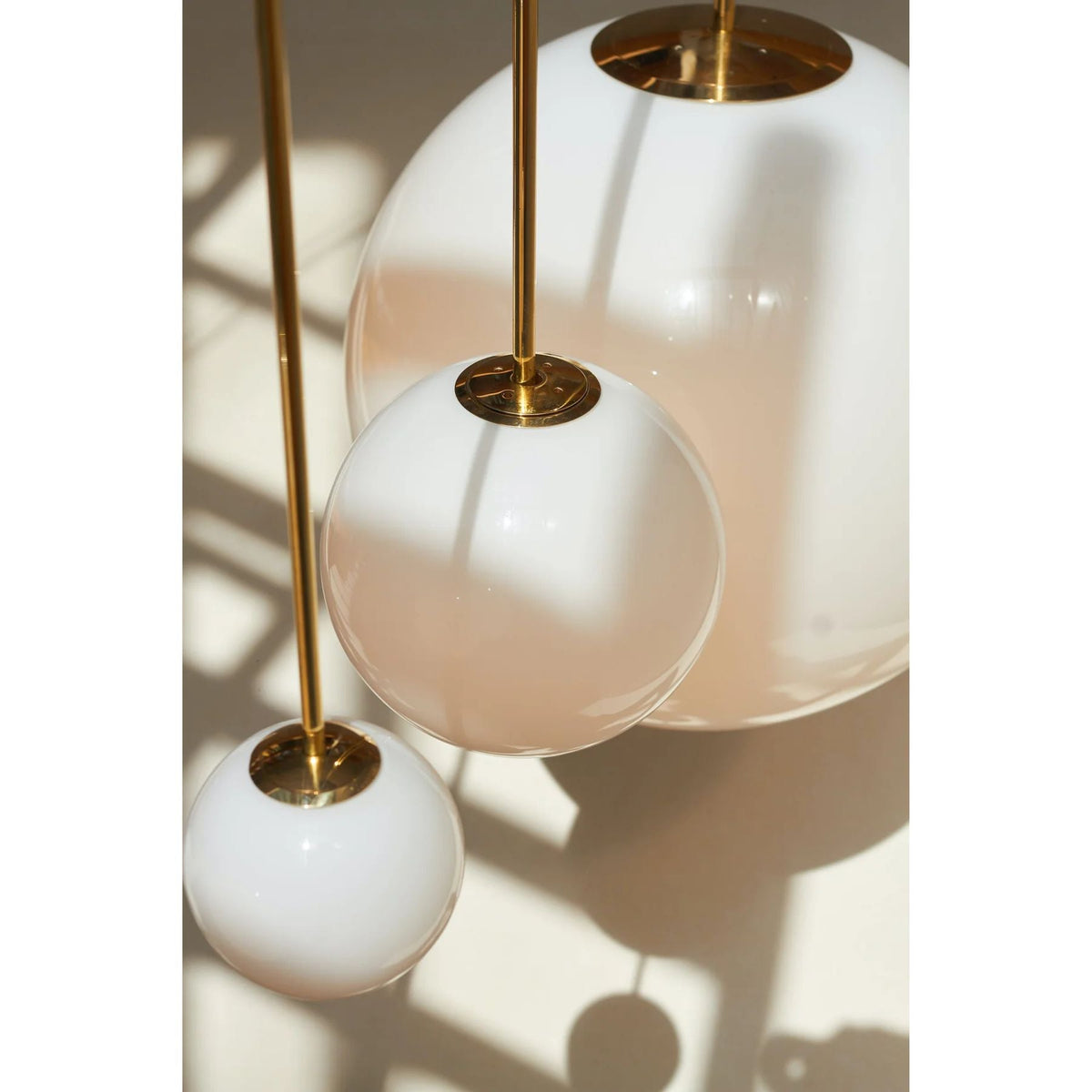 Frosted Globe Ceiling Light Brass Finish for Dining Room Bedroom Hallway Modern Suspended Fixture Soft Diffused Glow LED Compatible