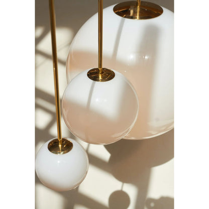 Frosted Globe Ceiling Light Brass Finish for Dining Room Bedroom Hallway Modern Suspended Fixture Soft Diffused Glow LED Compatible