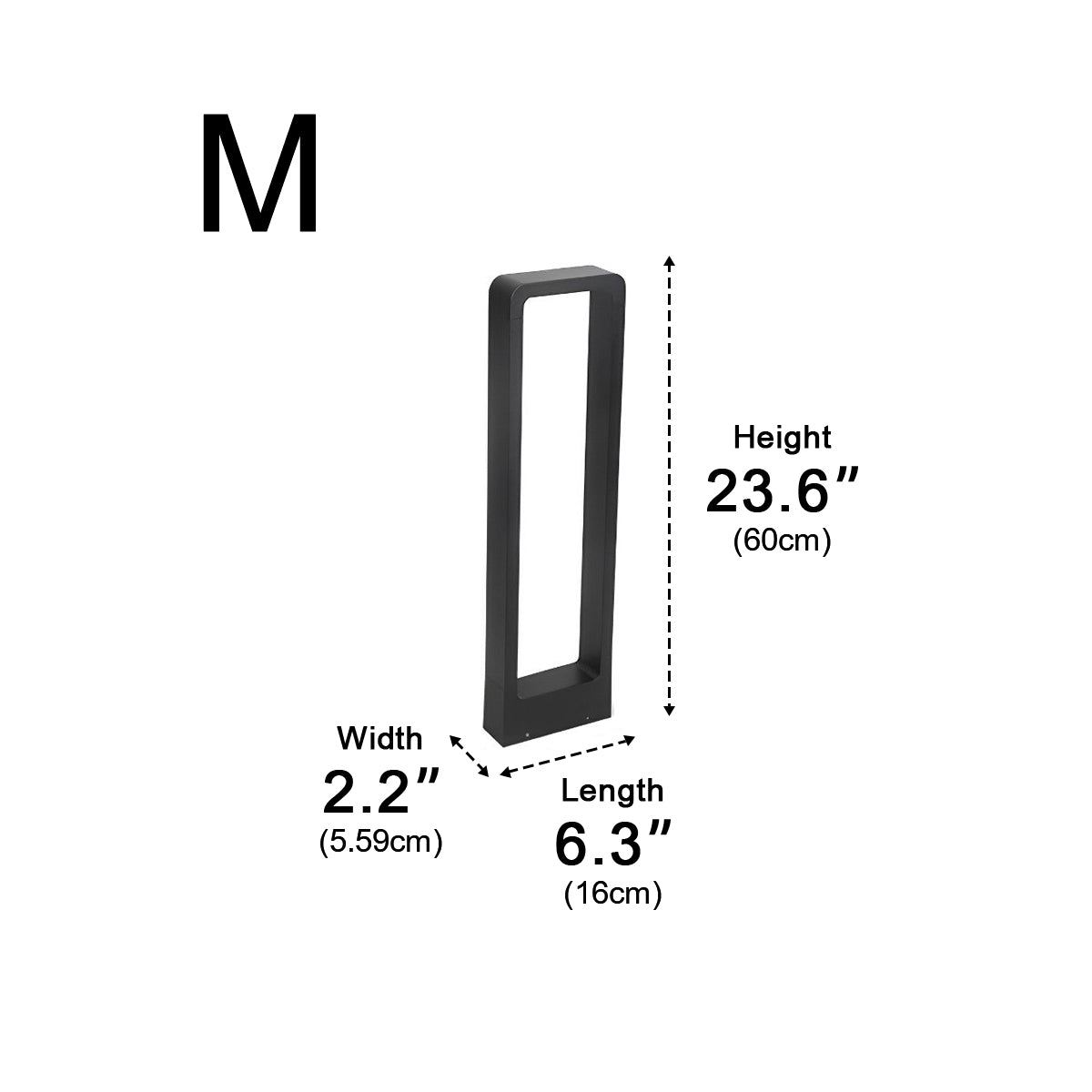 Outdoor Path Light 31 in Tall Aluminum Post Lamp 10W LED Waterproof Black Garden Driveway Walkway Landscape Lighting Fixture Modern Yard Sta