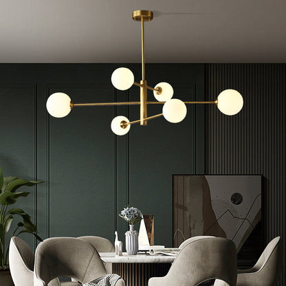 Multi-Globe Hanging Fixture with Adjustable Height for Dining Room & Living Room – Metal Frame with Glass Orbs – G9 LED Bulbs Included – 24