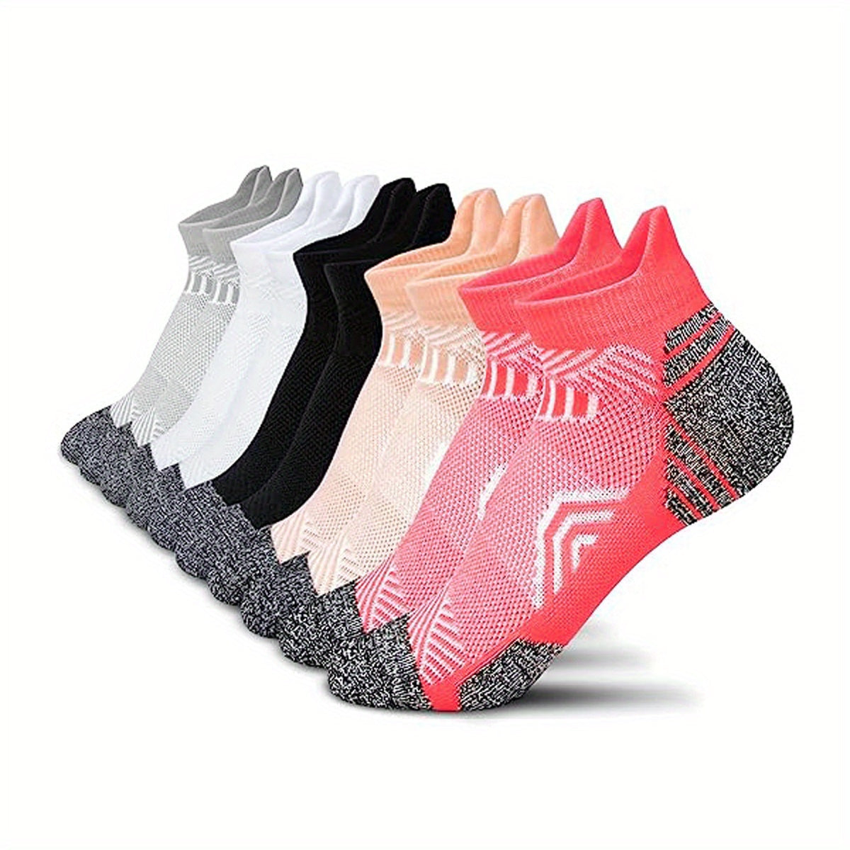 Women's Athletic Compression Socks 5-Pack – Moisture-Wicking Performance Crew Socks for Running, Gym & Everyday Wear