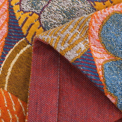 Reversible Cotton Gauze Quilt with Persimmon Pattern - Lightweight Summer Blanket for Bed, Sofa & Travel - Queen, King & Full Sizes