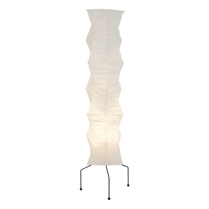 Japanese-Inspired Paper Floor Lamp White Mulberry Shade Tall Standing Light for Living Room Bedroom Reading Nook Sculptural Accent