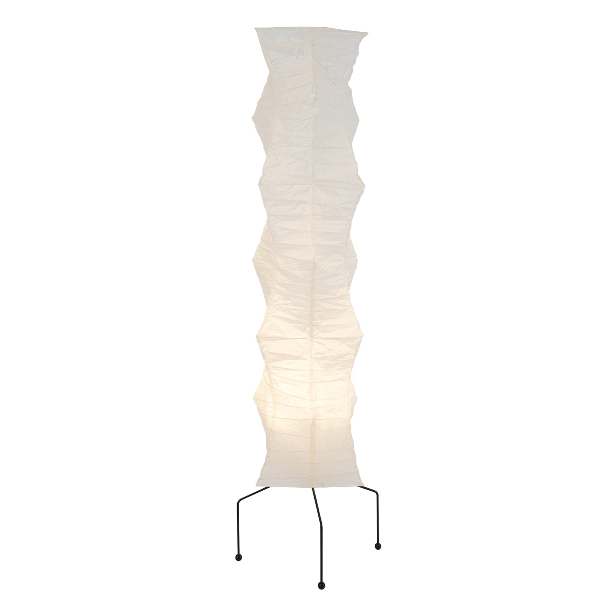 Japanese-Inspired Paper Floor Lamp White Mulberry Shade Tall Standing Light for Living Room Bedroom Reading Nook Sculptural Accent