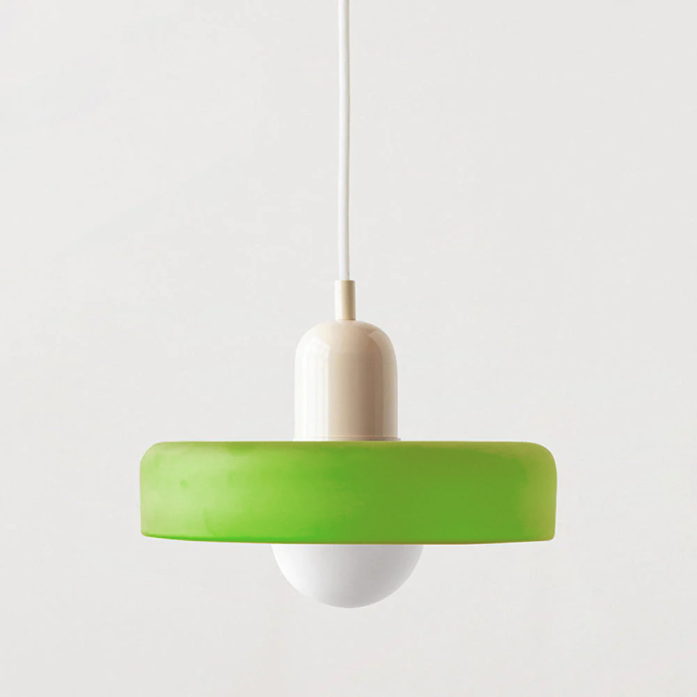 Handcrafted Art Glass Dome Pendant Light, Adjustable Modern Hanging Fixture for Dining Room Kitchen Island Living Room