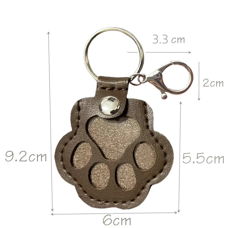 Pet Memorial Keychain with Hidden Keepsake Chamber – Leather Paw Print Charm for Dog & Cat Lovers