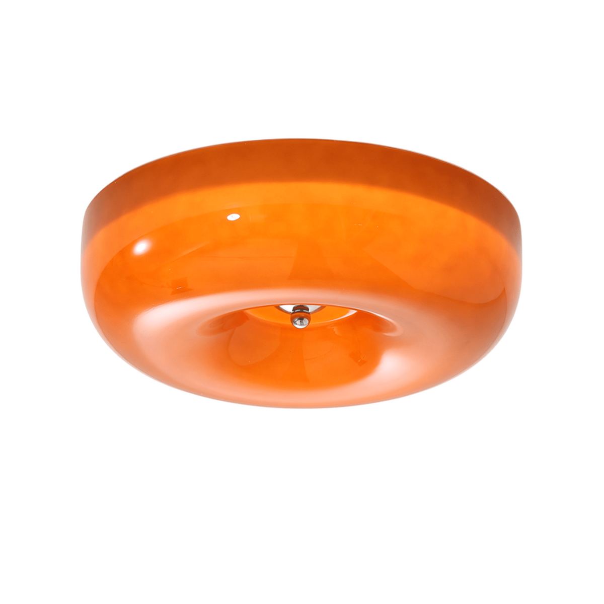 Round Glass Flush Mount LED Light Fixture – Adjustable 3000K/4000K/6000K Integrated Overhead Lighting for Bedrooms, Hallways & Low-Ceiling L