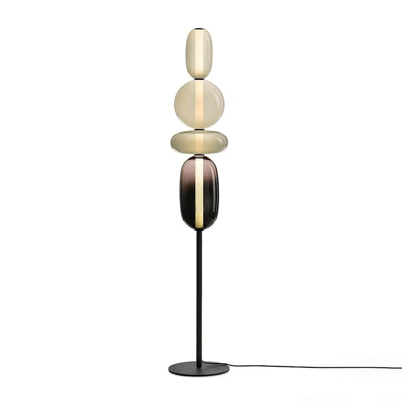 Tall Standing Lamp with Adjustable Color Temperature Metal & Glass Shade Modern Accent Lighting for Bedroom Living Room Reading Nook 51 in