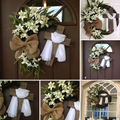 GRACEBLOOM – Decorative Wreath and Cross for Tranquil Spaces