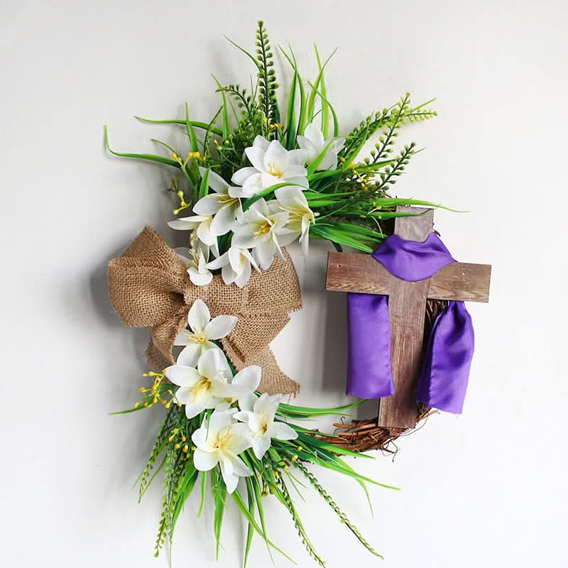 GRACEBLOOM – Decorative Wreath and Cross for Tranquil Spaces