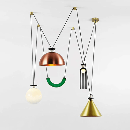 Modular Sculptural Ceiling Light with Adjustable Sections & Custom Finish Options for Dining Room Kitchen Living Room