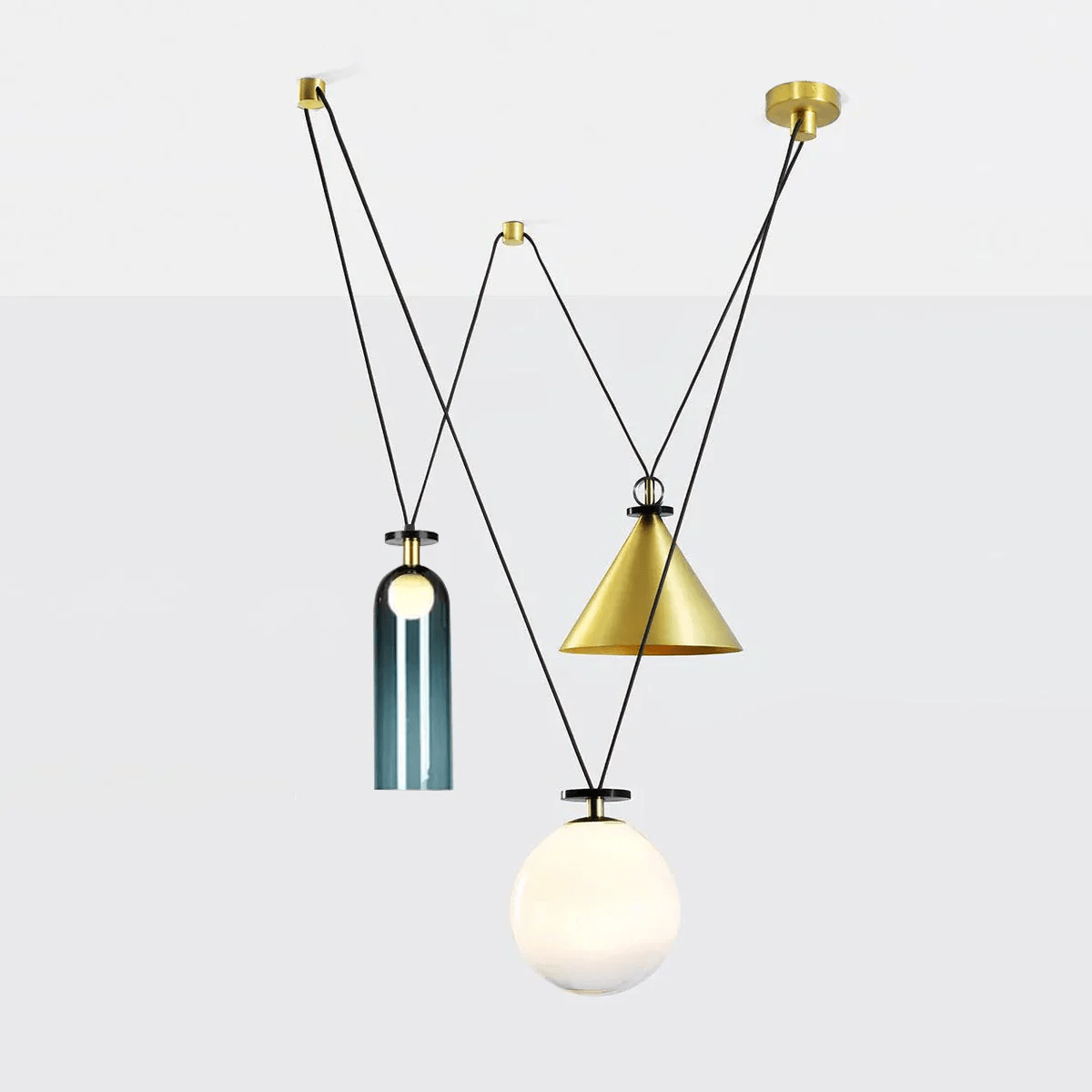 Modular Sculptural Ceiling Light with Adjustable Sections & Custom Finish Options for Dining Room Kitchen Living Room