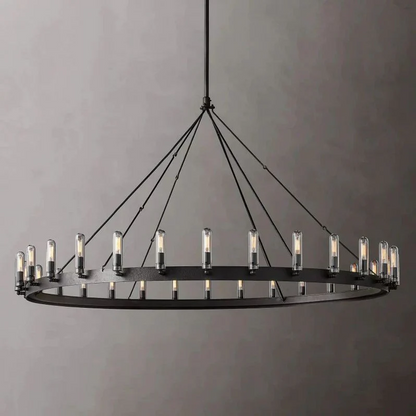 Spherical Industrial Chandelier with Edison-Style Bulbs for Dining Room, Restaurant & Large Living Spaces