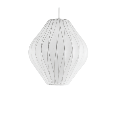 Steel Wire Silk Shade Ceiling Light 20 in White for Kitchen Island Dining Room Modern Pendant Lamp Hanging Fixture Adjustable Cord E26 Base