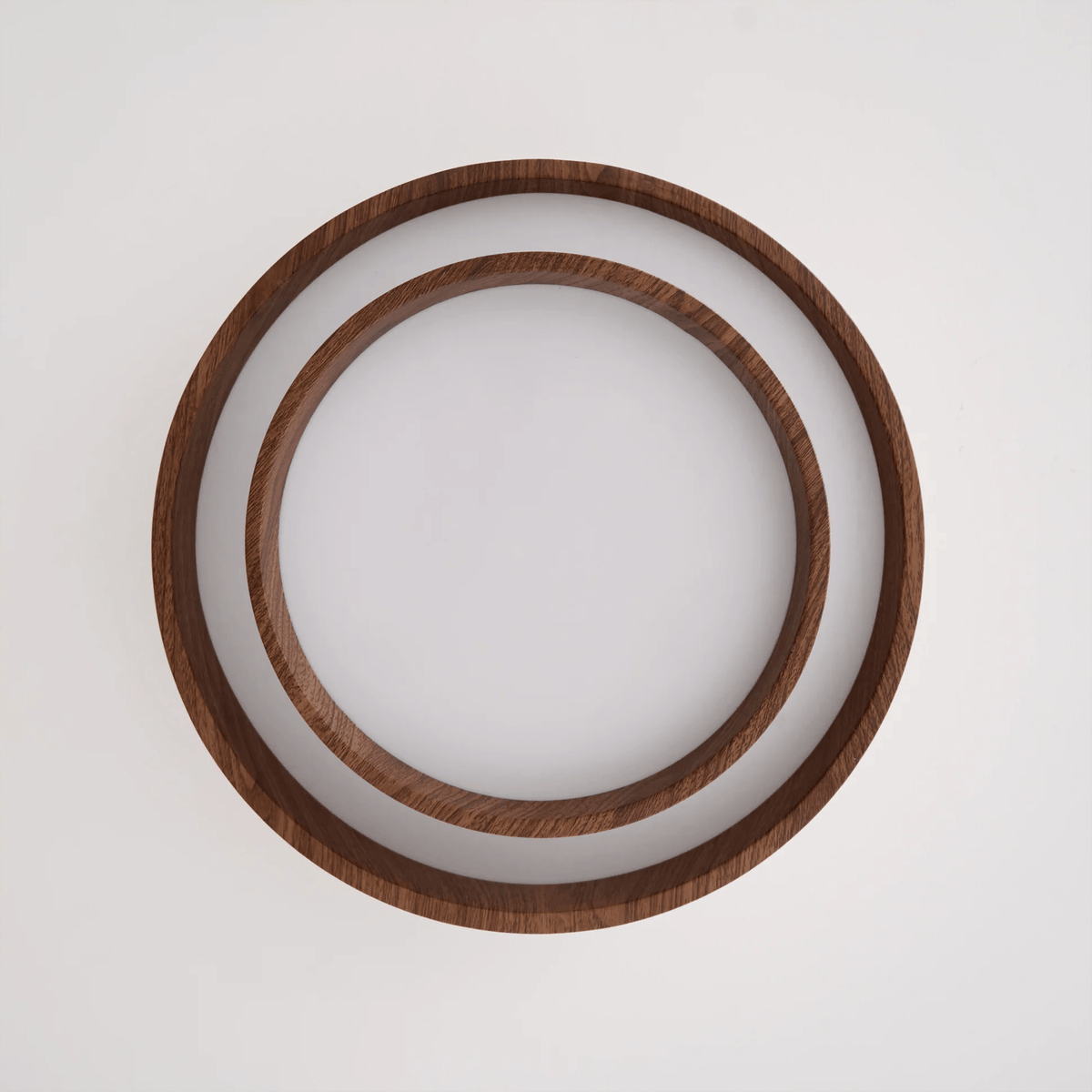 Flush Mount LED Fixture Walnut Grain Finish for Bedroom Living Room Dining Area Low Profile Overhead Lighting Scandinavian Modern Contempora
