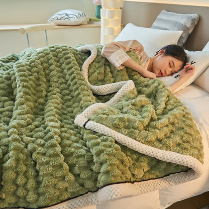 Reversible Plush Throw Blanket - Ultra Soft Coral Fleece - Queen & Full Size - Lightweight Polyester - Cozy Cover for Couch Sofa Bed