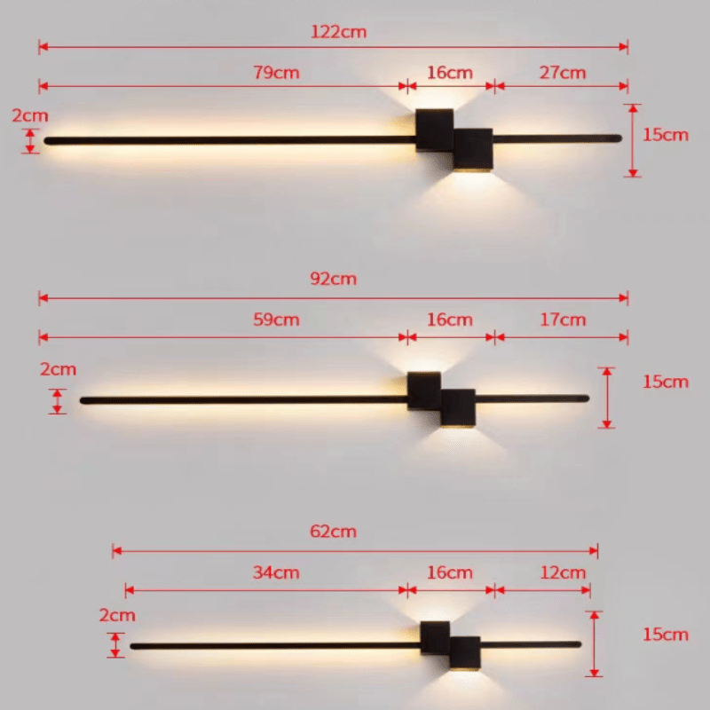 Linear Metal Sconce 24 in Modern Indirect Up-Down Fixture Warm White Integrated LED for Bedroom Living Room Hallway Ambient Wall Mount