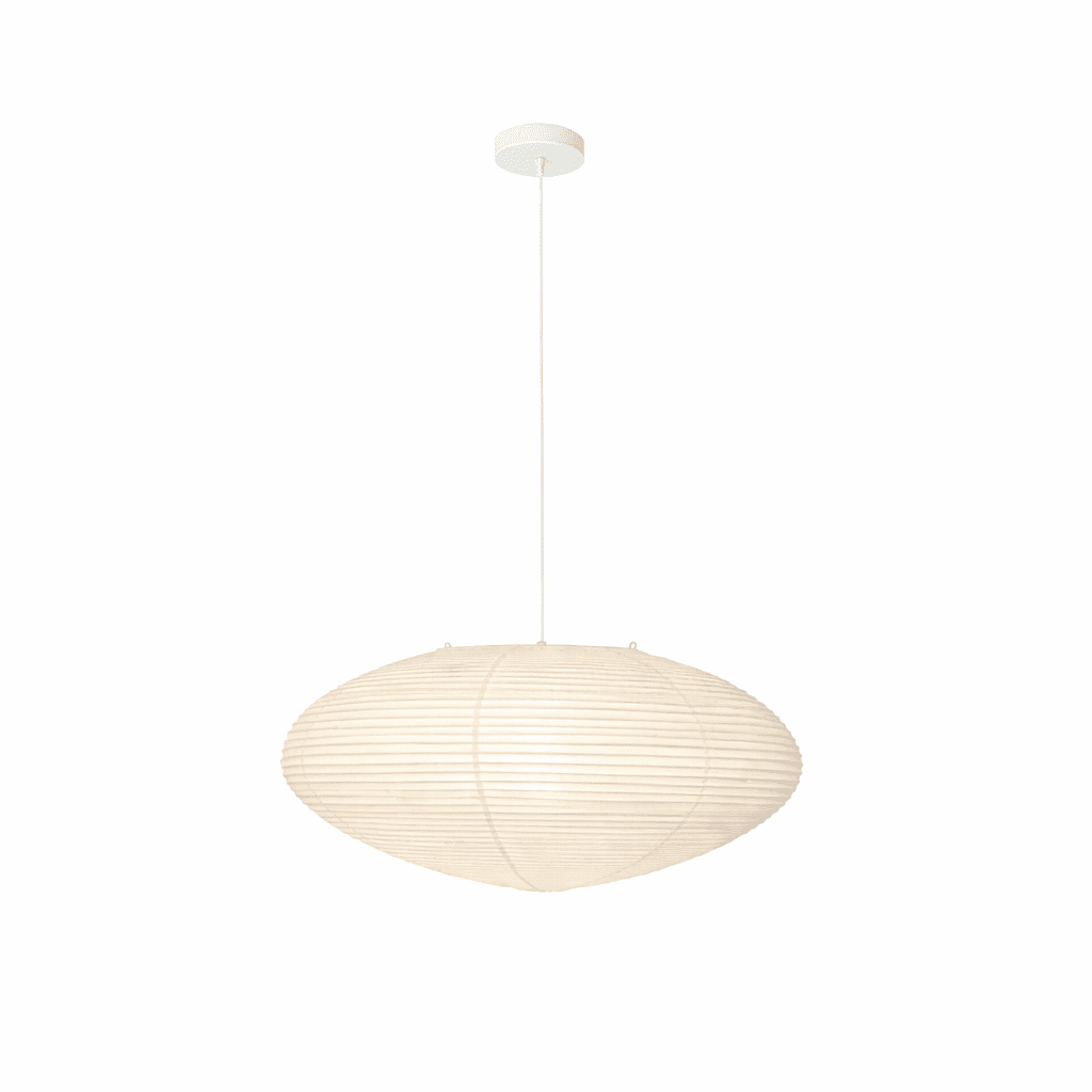 Handmade Rice Paper Sphere Pendant Lamp for Dining Room & Bedroom | Sculptural Ceiling Fixture with Adjustable Cord | E26 Edison Bulb Compat