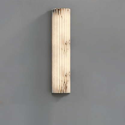 Natural Stone Wall Sconce 12 in Integrated LED Ribbed Surface Indoor Lighting Fixture for Bedroom Hallway Living Room Warm Ambient Glow