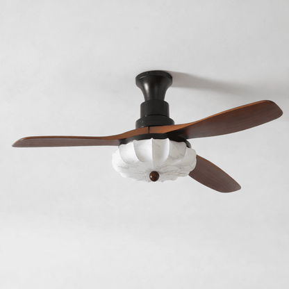 Wood Blade Ceiling Fan with Drum Shade Light DC Motor 6 Speed Remote Indoor Dining Living Bedroom Adjustable 36 42 48 52 Inch Quiet Reversib