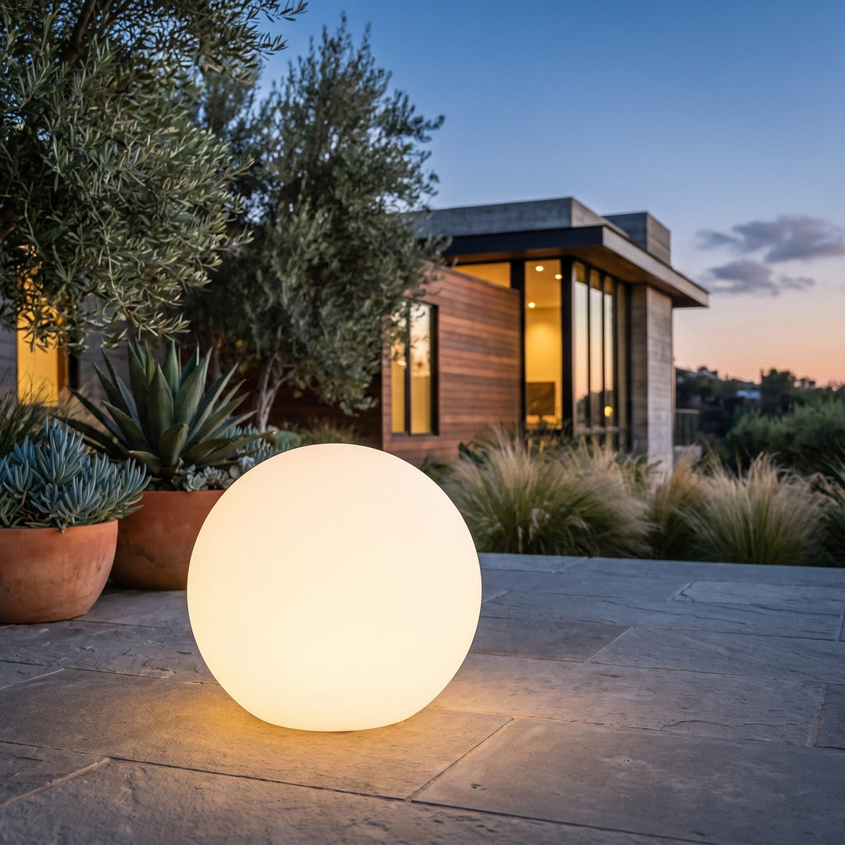 Portable LED Orb Lamp with Remote Control 4-Color Modes 10-20 in Rechargeable Cordless Sphere Light for Living Room Bedroom Bedside Nightsta