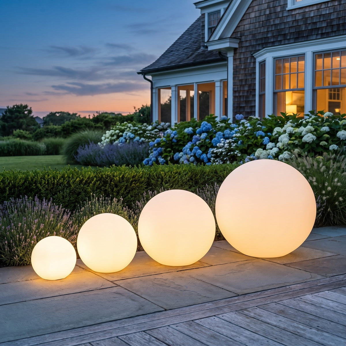 Portable LED Orb Lamp with Remote Control 4-Color Modes 10-20 in Rechargeable Cordless Sphere Light for Living Room Bedroom Bedside Nightsta