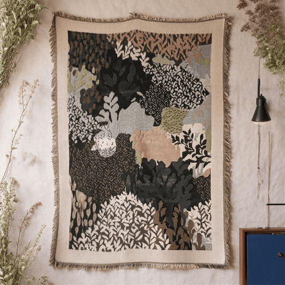 LEAFSCAPE – Abstract Forest Throw Blanket for Artistic Home Style