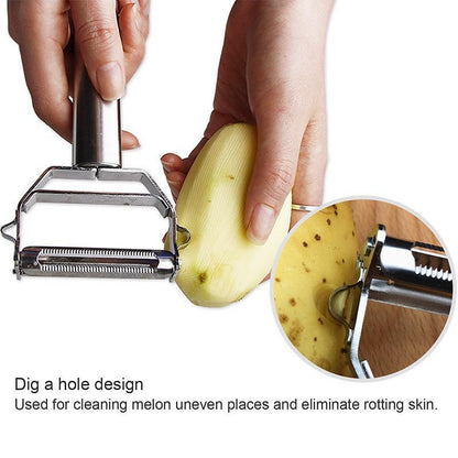 Dual-Blade Vegetable Peeler with Julienne Slicer | Stainless Steel Kitchen Tool for Potatoes Carrots Zucchini Cucumbers Apples | Dishwasher