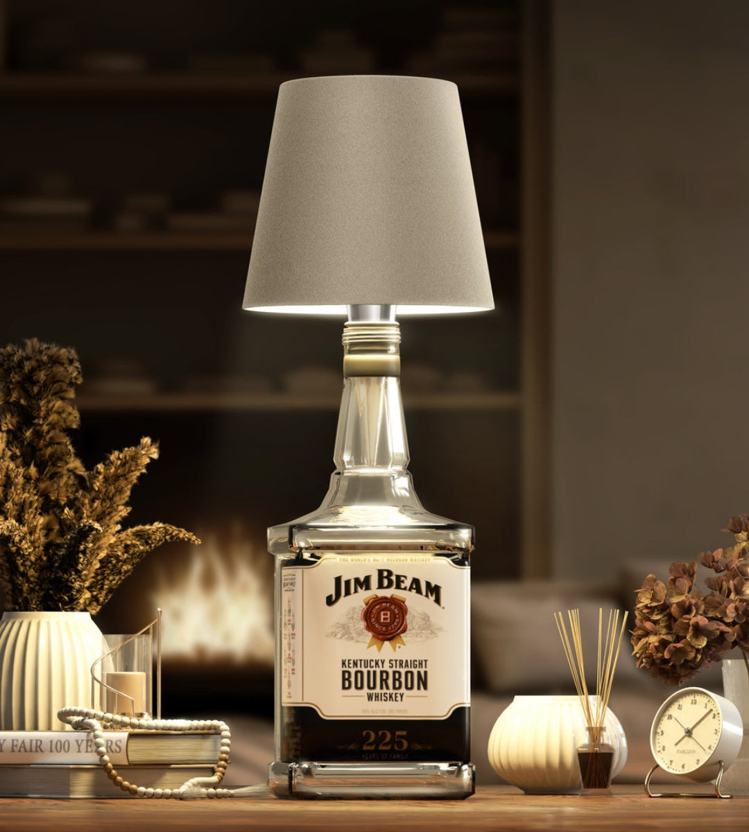 Rechargeable LED Bottle Lamp Adapter for Wine Bottles & Decorative Glass | Cordless Ambient Light Base for Home Decor & Dining