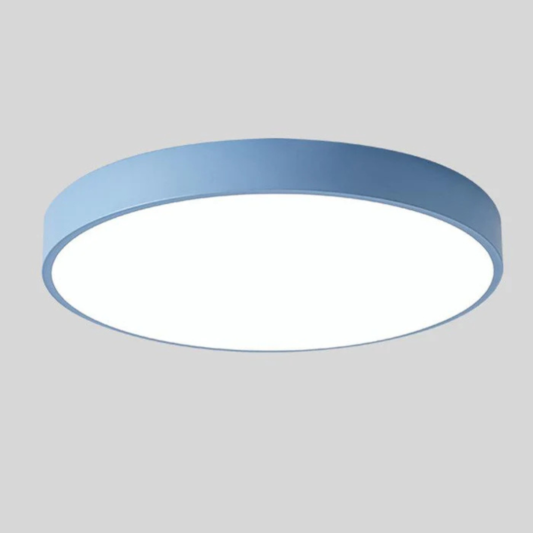 Round Wood Ceiling Light Fixture | Modern Scandinavian LED Flush Mount for Bedroom Living Room Kitchen