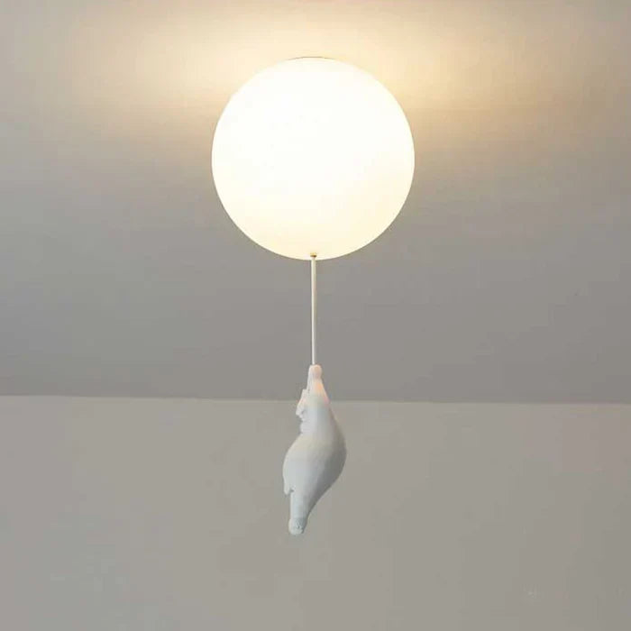 Kids Bear Balloon Ceiling Light Fixture - Whimsical Pendant Lamp for Nursery Bedroom Playroom