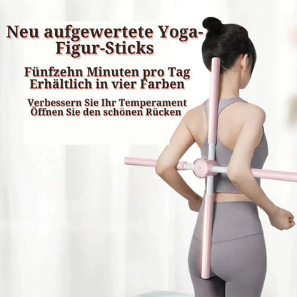 Posture Corrector Bar for Yoga Stretching and Back Alignment with Foam Grip for Home Workouts