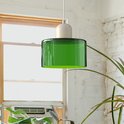 Glass Pendant Light Fixture with Adjustable Cord for Kitchen Island, Dining Room, and Living Room