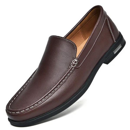 Genuine Leather Loafers Men's Dress Slip-On Shoes Handcrafted Italian Style for Business Casual Office Formal Work